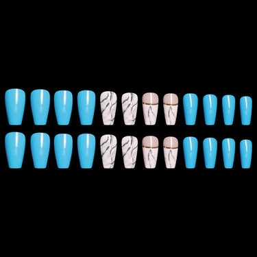 24-Piece Marble Press-On Nails